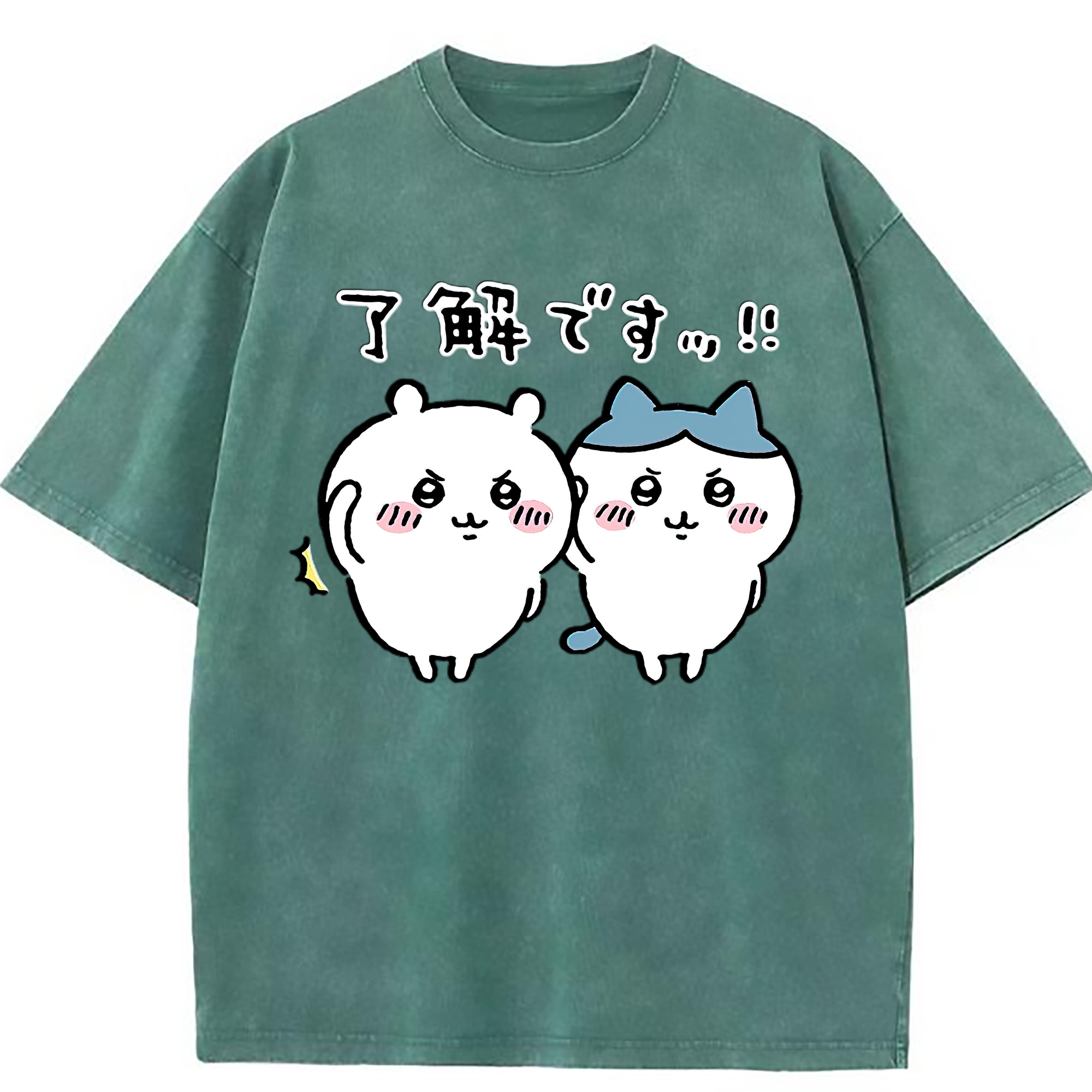 （画像用） ちいかわ ハチワレ Chii-kawa hachiware 綿100% ヴィンテージ風 半袖Tシャツ（フロントプリント）